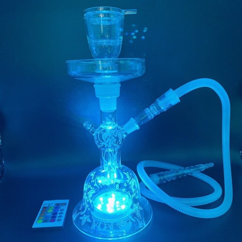 clear glass hookah