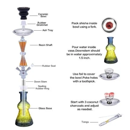 Hookah Set Small Sisha Pipe Chicha Narguile Cachimba Shisha Completa Pipa  Nargile Acrylic Craft Decoration