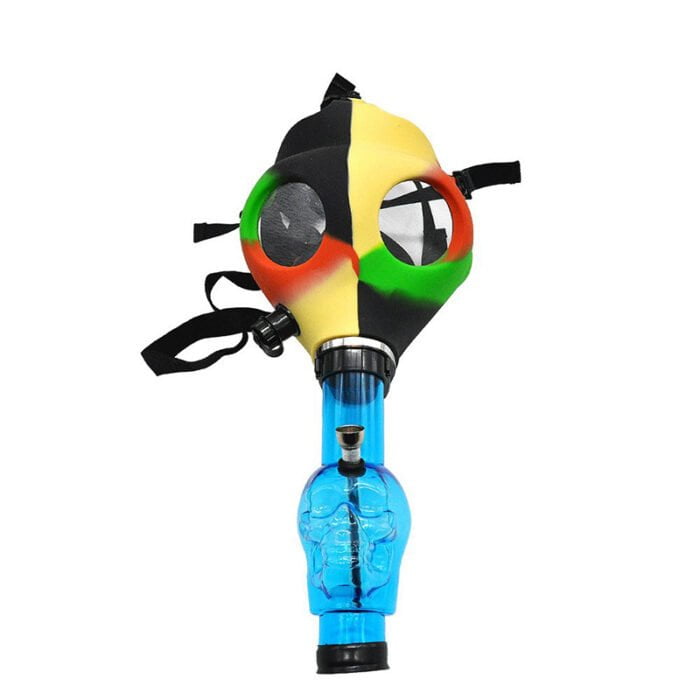 Разноцветный силиконовый бонг с газовой маской