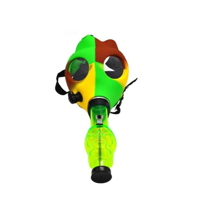 Разноцветный силиконовый бонг с газовой маской