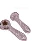 Pink Glass Spoon Pipe with Wavy Stripes