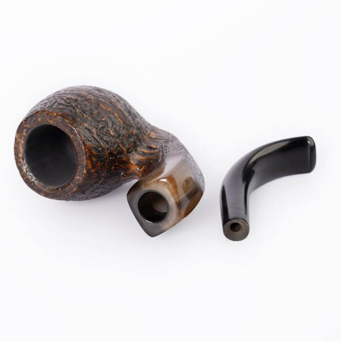 Classic Bent Sherlock Holmes Style Pipe With Horn Ring