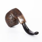 Classic Bent Sherlock Holmes Style Pipe With Horn Ring