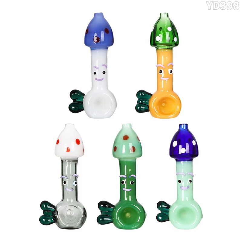 Mushroom-shaped Pocket-Sized Glass Spoon Pipe