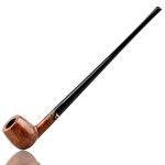 7" Long Churchwarden Natural Italian Briar Tobacco Pipe