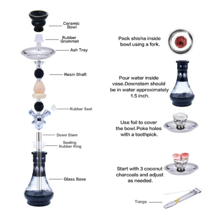 Customizable Large Hookah With 4 Hoses