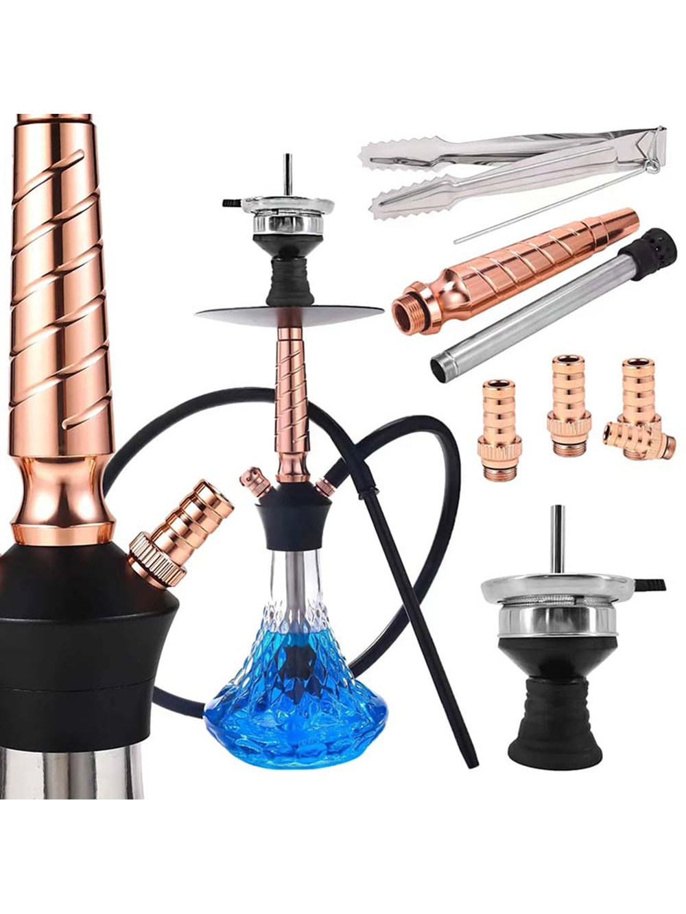 17.5" Glass Hookah Set With Shisha Accessories Wholesale 17.5" Glass Hookah Set With Shisha Accessories Wholesale