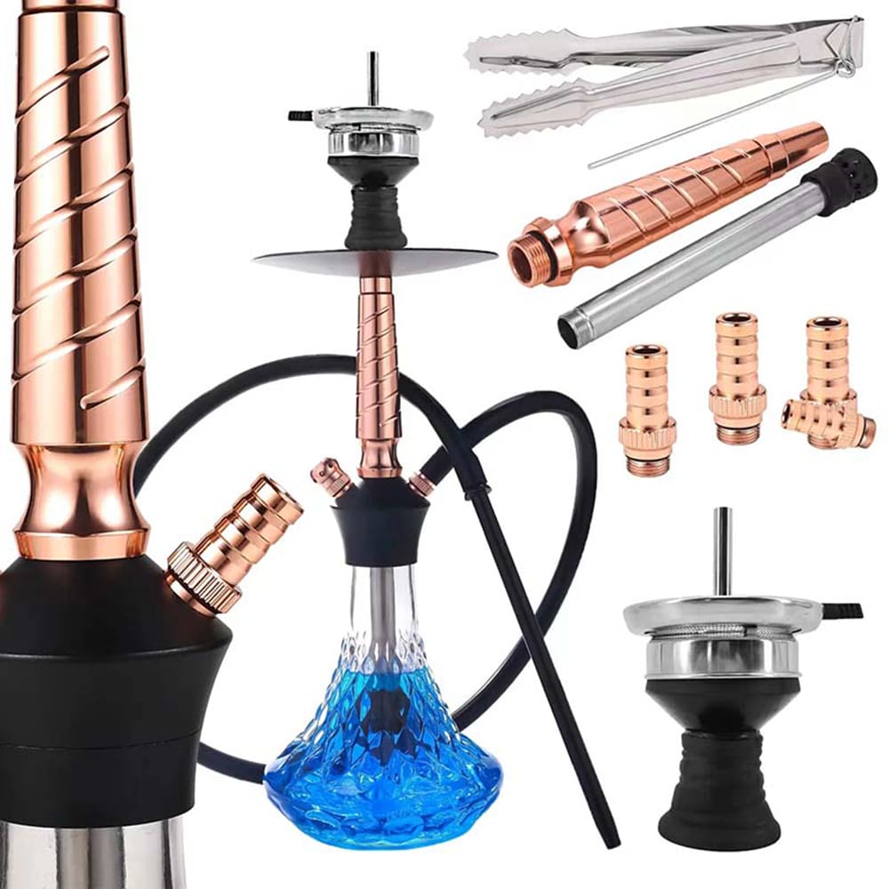 17.5" Glass Hookah Set With Shisha Accessories Wholesale 17.5" Glass Hookah Set With Shisha Accessories Wholesale