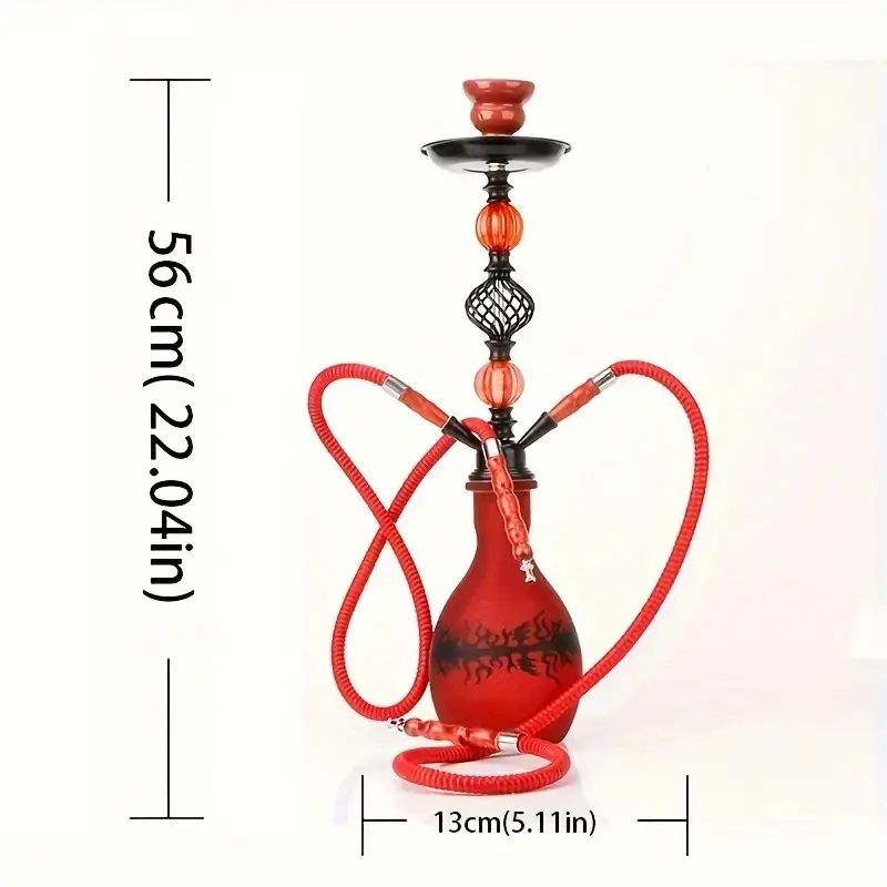 Red Double Hose Medium Size Water Pipe Hookah Wholesale