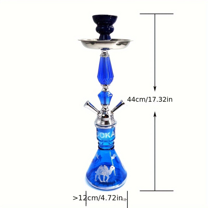 Premium Double-Pipe Blue Hookah Wholesale