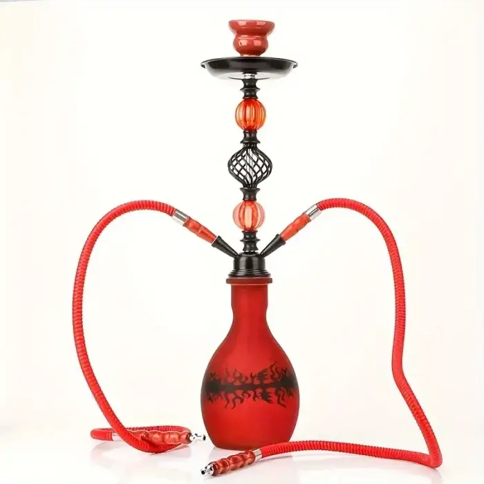 Red Double Hose Medium Size Water Pipe Hookah Wholesale