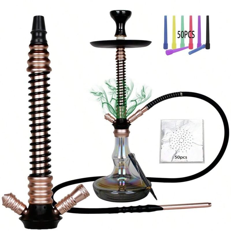 Bulk Wholesale Large Size Aluminum Hookah With Silicone Hose