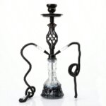 Bulk wholesale Matte Black Medium-Sized Double-Hose Hookah Set