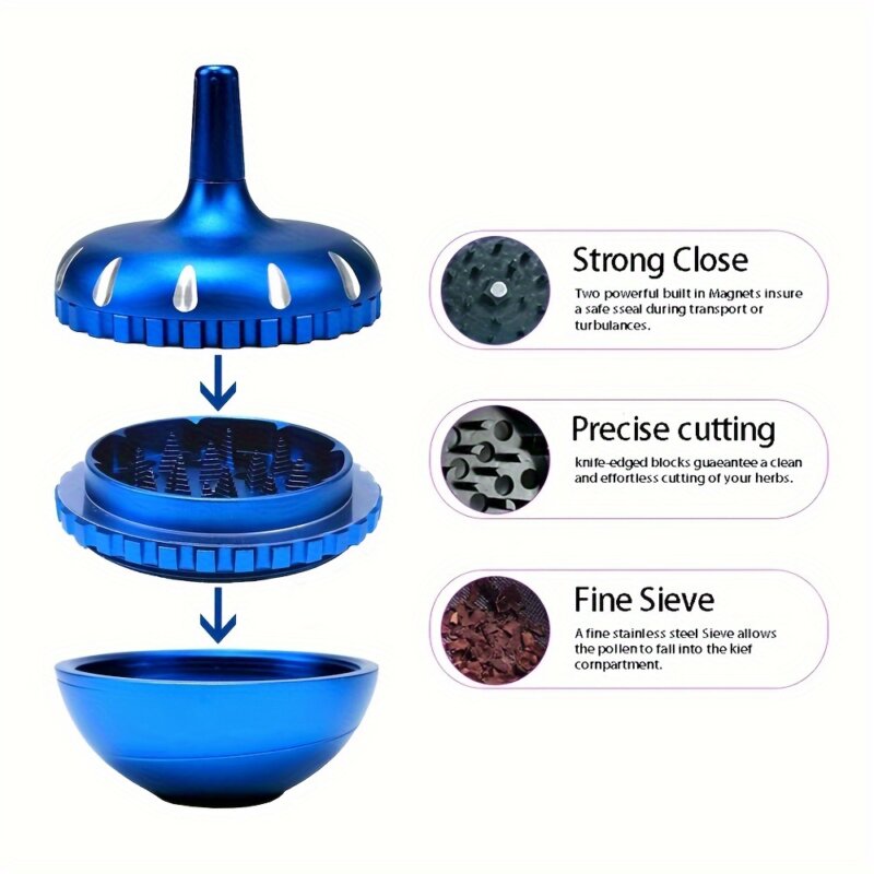 Rotary Gyro Design Zinc Alloy Hemp Grinder Wholesale