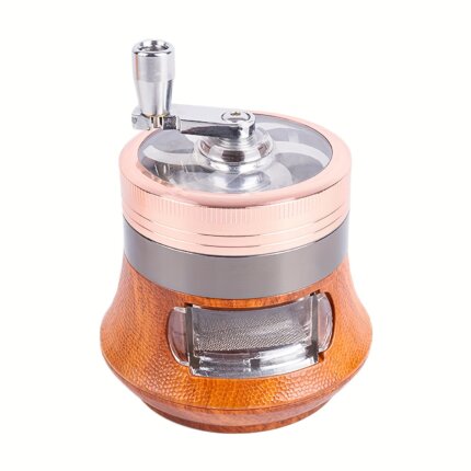 Customized Wholesale Four-Layer Resin Hand Crank Weed Grinder With Kief Catcher