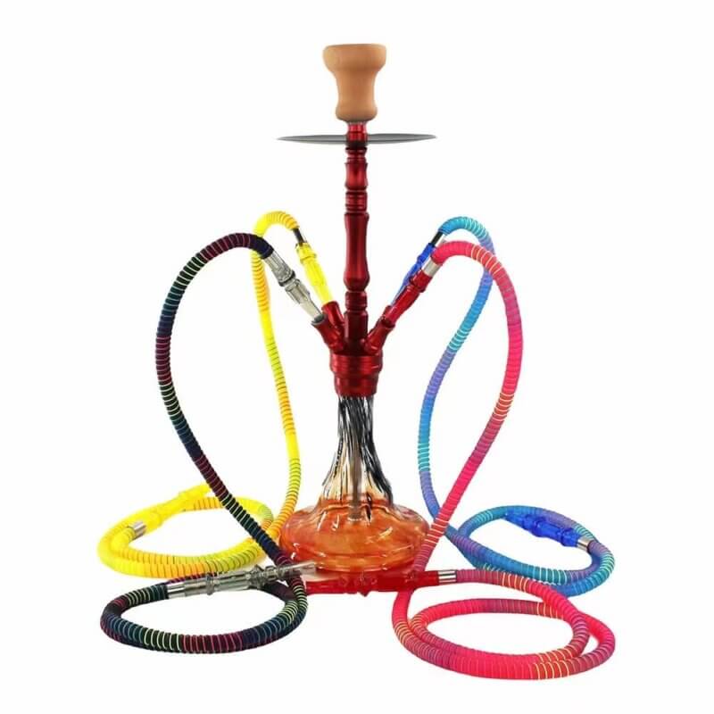 Mayorista Hookahs de Aleación de Aluminio de Doble Tubo y Fondo Plano