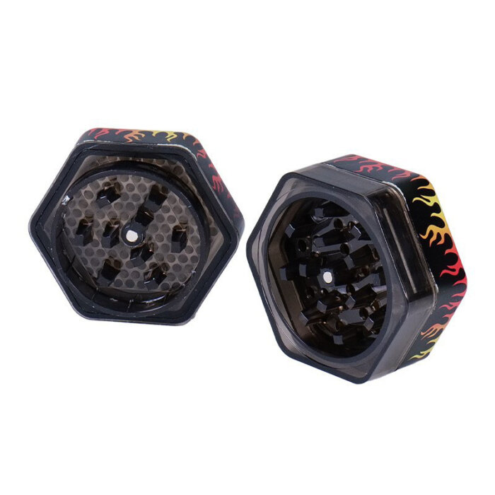 Hexagonal Color-Printed Plastic Herb Grinder Wholesale