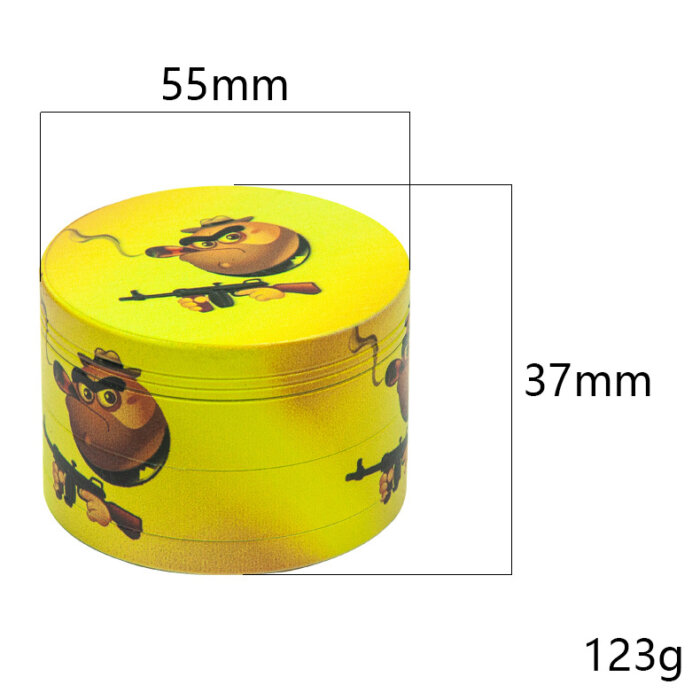 New 4-Layer Yellow Smiley Face Tobacco Grinder Wholesale