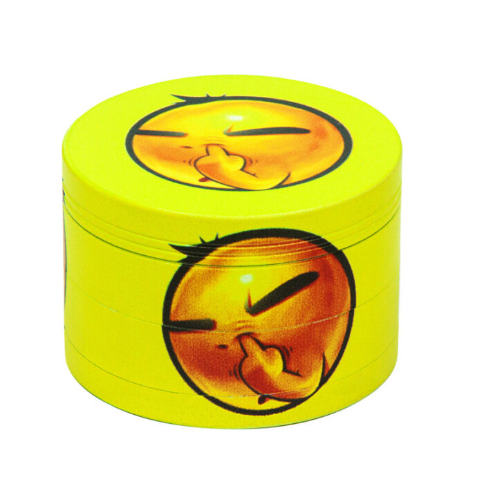 New 4-Layer Yellow Smiley Face Tobacco Grinder Wholesale