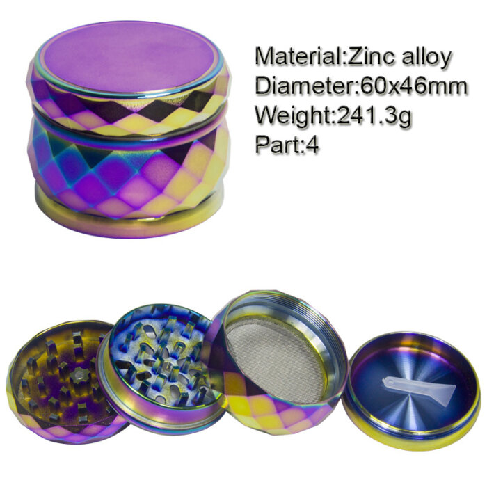 4-Layer Zinc Alloy Diamond Weed Grinder Wholesale