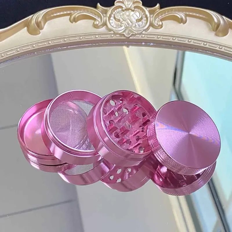 Customized Pink Grinder High Quality Aluminum Alloy Crusher