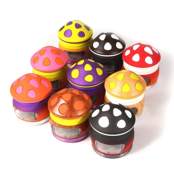 4 Piece Mushroom Shape Personalized Weed Grinder Wholesale