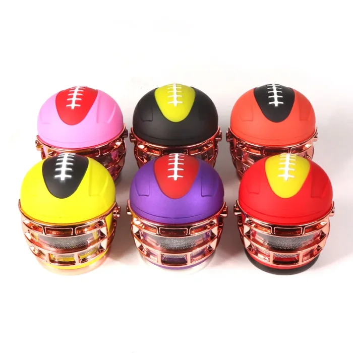 4 Piece Rugby Helmet Shaped Weed Grinder Wholesale