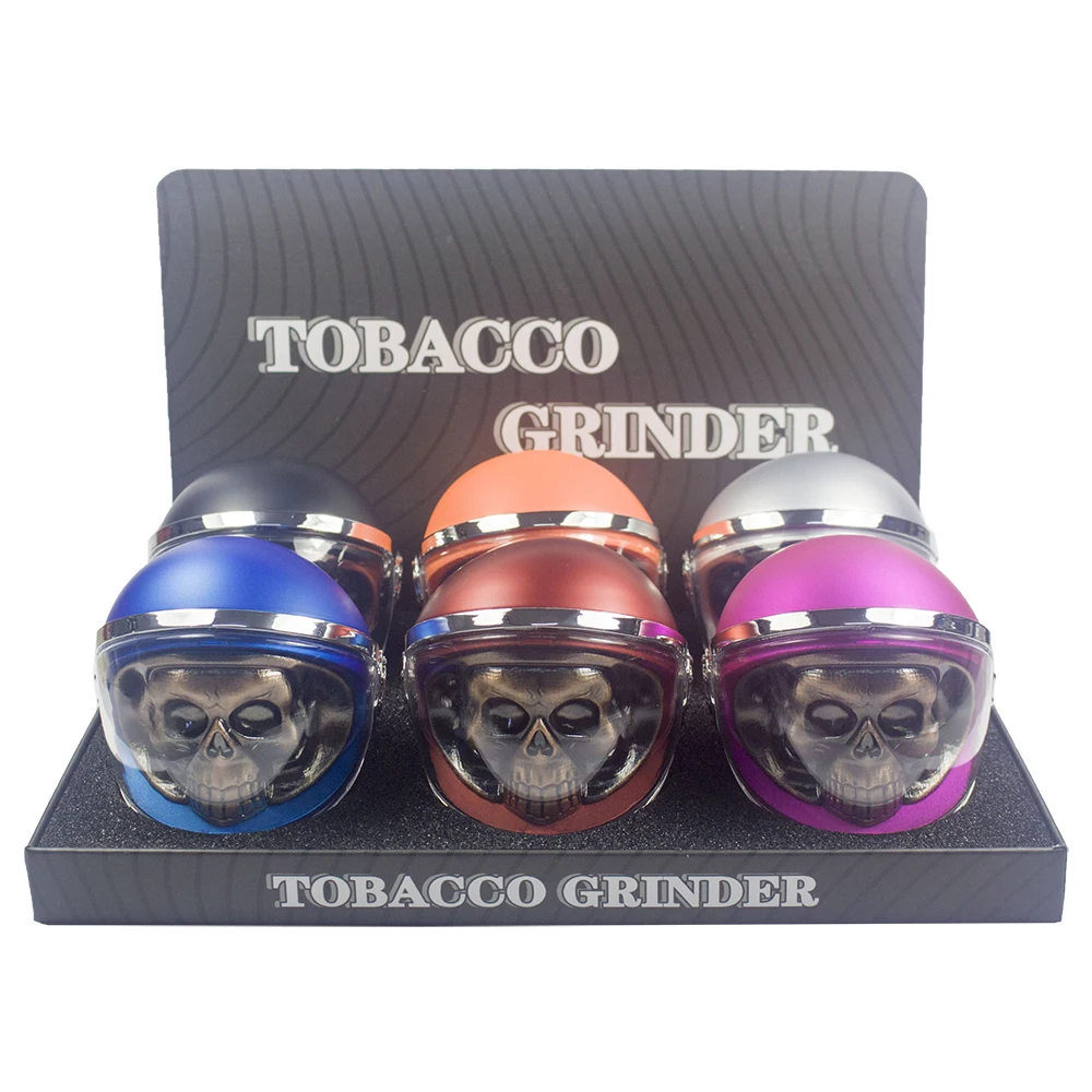 kf-Aa754e90da24c4a068f004db95a7b8a3eW-2-3-4-PC-3D-Metal-Skull-in-Helmet-Tobacco-Herb-Spice-Grinder-Smoke-Crusher-Orange 2.3" 4 PC 3D Metal Skull Marijuana Grinder Wholesale