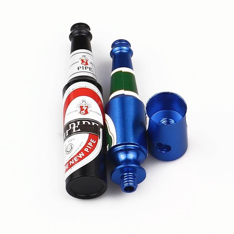Pipa de Marihuana de Aleación de Aluminio con Forma de Botella de Cerveza de 67mm 67mm Beer Bottle Shaped Aluminum Alloy Marijuana Pipe