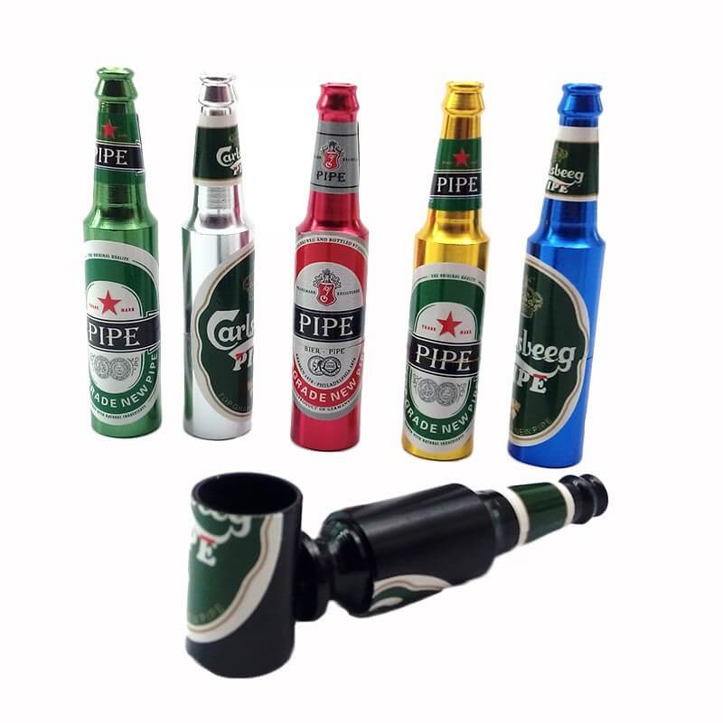 Pipa de Marihuana de Aleación de Aluminio con Forma de Botella de Cerveza de 67mm 67mm Beer Bottle Shaped Aluminum Alloy Marijuana Pipe
