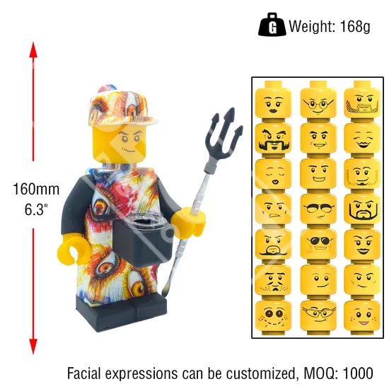 Wholesale Silicone Water Pipe Lego Minifigure 160 mm — color variant 1, 160 mm