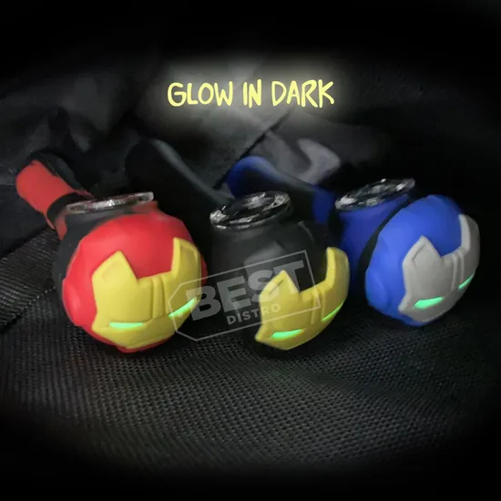 Wholesale Silicone Water Pipe Iron Man Hand Pipe — color variant 1, 92 mm