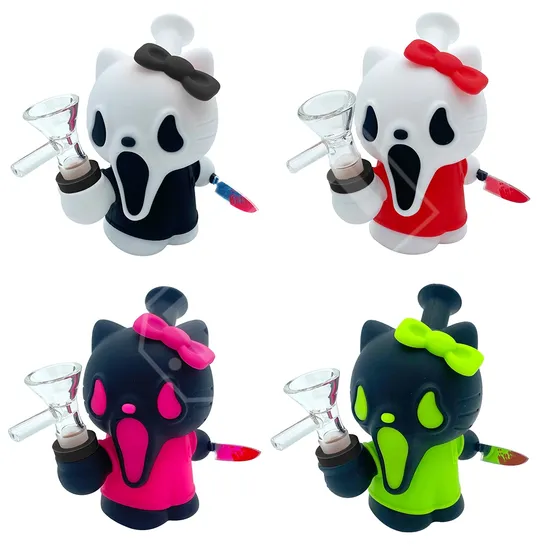 Wholesale Silicone Water Pipe Hello Kitty 120 mm — main product photo, 120 mm