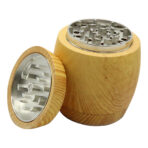 Wholesale 55mm Barrel Wooden Zinc-Tooth Herb Grinder photo 3