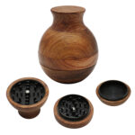 Wholesale Custom 60mm 3-Layer Round Wooden Jar Grinder