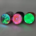Custom Logo LED Wooden Herb Grinder 63mm USB Rechargeable Wholesale photo 3