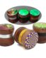 Custom Logo LED Wooden Herb Grinder 63mm USB Rechargeable Wholesale
