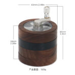Wholesale Custom 63mm Black Walnut 4-Layer Hand-Crank Herb Grinder photo 5