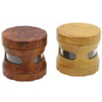Wholesale 63mm Wooden-Trim Zinc Herb Grinder