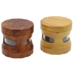 Wholesale 63mm Wooden-Trim Zinc Herb Grinder