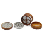 Wholesale 63mm Wooden-Trim Zinc Herb Grinder photo 3