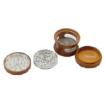 Wholesale 63mm Wooden-Trim Zinc Herb Grinder photo 4