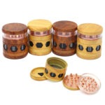 Wholesale 63mm Wood-Grain Zinc Alloy Herb Grinder