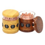 Wholesale 63mm Wood-Grain Zinc Alloy Herb Grinder photo 2