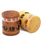 Wholesale 63mm Wood-Grain Zinc Alloy Herb Grinder photo 3