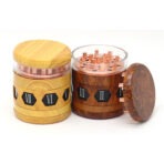 Wholesale 63mm Wood-Grain Zinc Alloy Herb Grinder photo 6