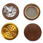 Wholesale Custom 67mm 4-Layer Hand-Crank Wooden Herb Grinder photo 4