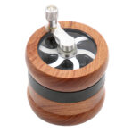 Wholesale Custom 67mm 4-Layer Hand-Crank Wooden Herb Grinder photo 6