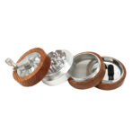 Wholesale Custom 67mm Flat Hand-Crank Wooden Herb Grinder photo 3