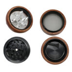 Wholesale Custom 67mm Flat Hand-Crank Wooden Herb Grinder photo 4